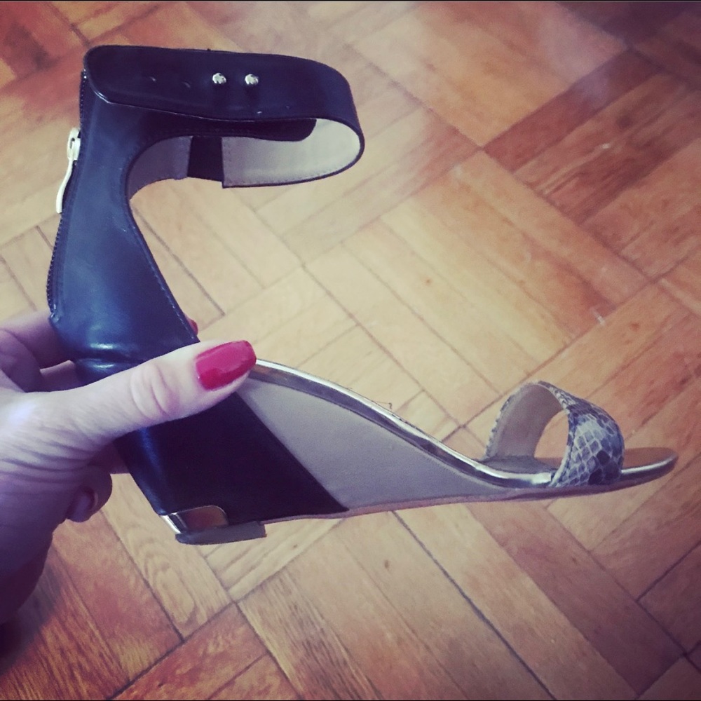 Beautiful summer shoes with stylish snake print